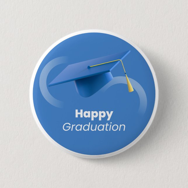 "Congratulations Graduate!" 6 Cm Round Badge (Front)