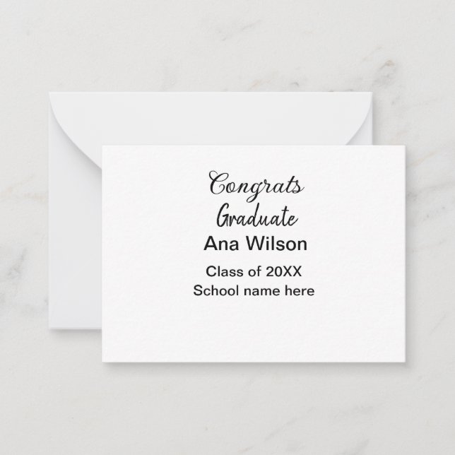 congratulations graduate add name class year schoo card (Front)