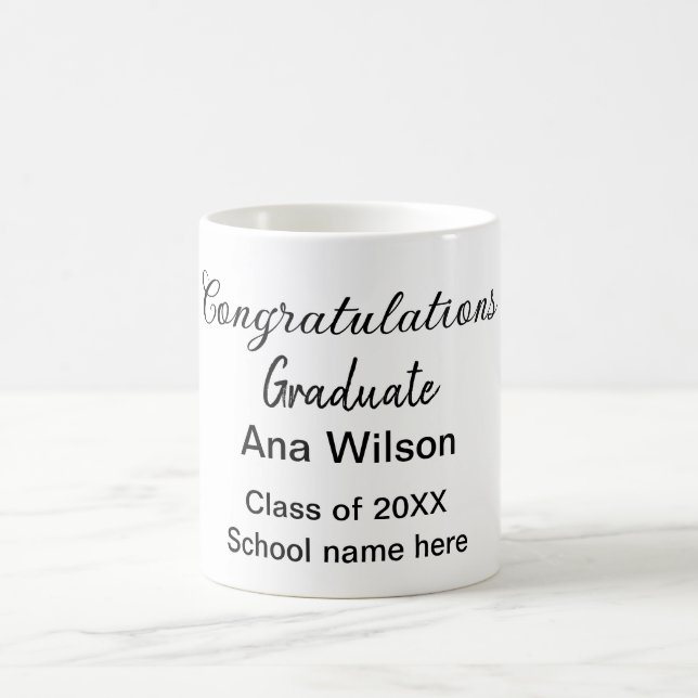 congratulations graduate add name class year schoo coffee mug (Center)