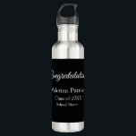 Congratulations graduate add school name simple mo 710 ml water bottle<br><div class="desc">Design</div>