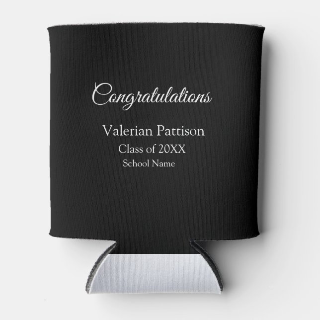 Congratulations graduate add school name simple mo can cooler (Front)
