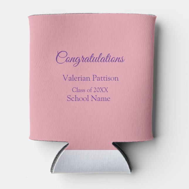 Congratulations graduate add school name simple mo can cooler (Front)