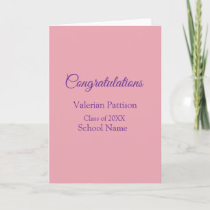 Congratulations graduate add school name simple mo card
