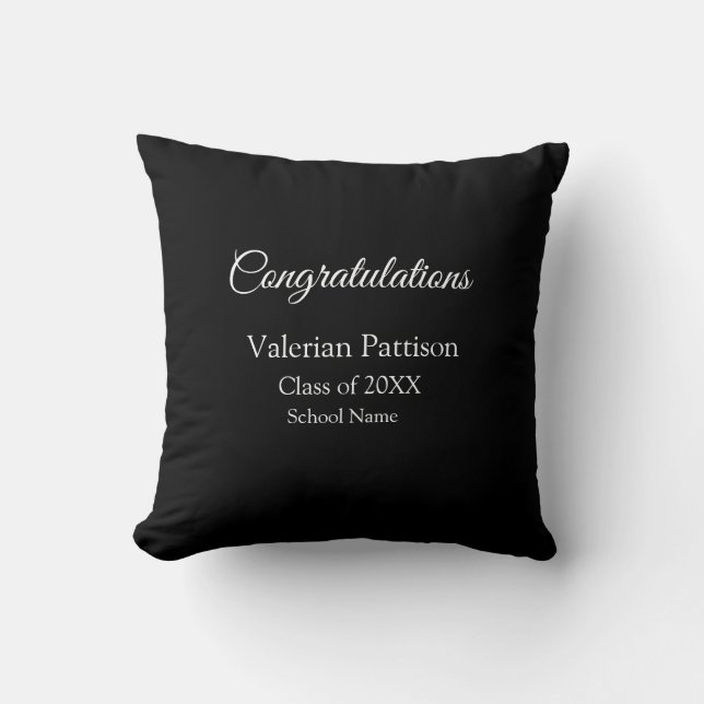 Congratulations graduate add school name simple mo cushion (Front)
