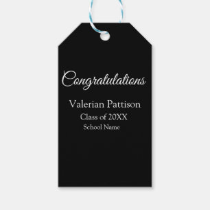 Congratulations graduate add school name simple mo gift tags