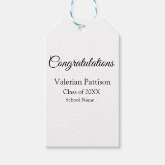 Congratulations graduate add school name simple mo gift tags