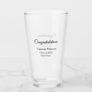 Congratulations graduate add school name simple mo glass