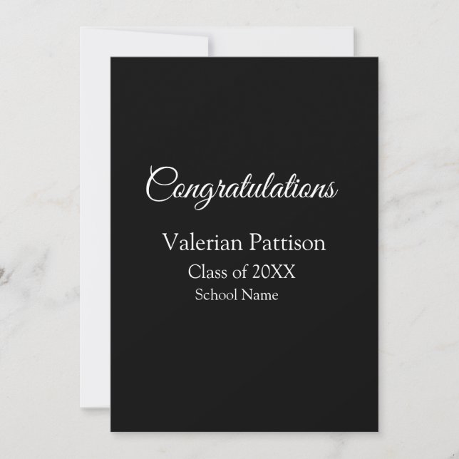 Congratulations graduate add school name simple mo holiday card (Front)