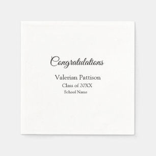 Congratulations graduate add school name simple mo napkin