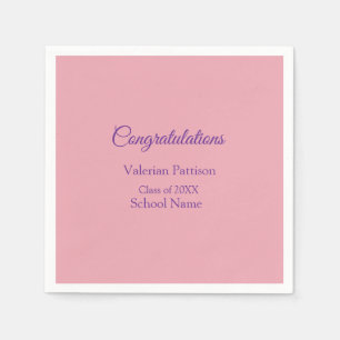 Congratulations graduate add school name simple mo napkin