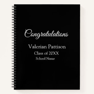 Congratulations graduate add school name simple mo notebook