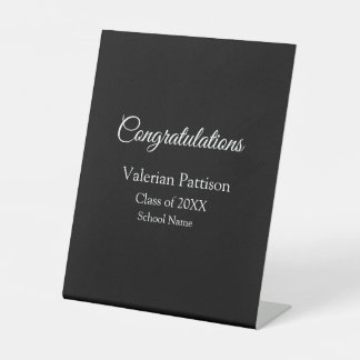 Congratulations graduate add school name simple mo pedestal sign