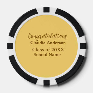 Congratulations graduate add school name simple mo poker chips