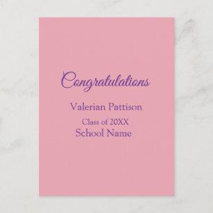 Congratulations graduate add school name simple mo postcard