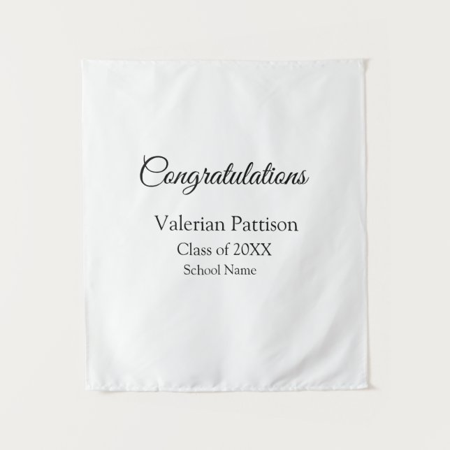 Congratulations graduate add school name simple mo tapestry (Front)