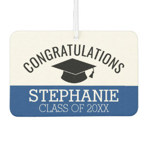 Congratulations Graduate - Blue Black Graduation Car Air Freshener