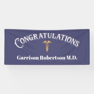 Congratulations Graduate Blue MD Doctor Banner