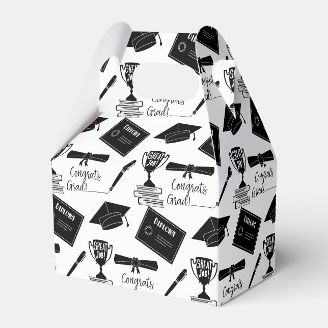 Congratulations Graduate Cap and Diploma Collage Favour Box (Front Side)