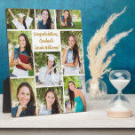 Congratulations Graduate Chic Collage Photo Plaque<br><div class="desc">Graduate photo collage plaque for your son or daughter's high school or college graduation. Add 9 of their senior portrait photos and order this congratulations card. A modern photograph sign for a Class of 2026 celebration.</div>