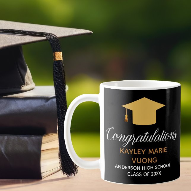 Congratulations Graduate Chic Personalised Gift Coffee Mug (Creator Uploaded)