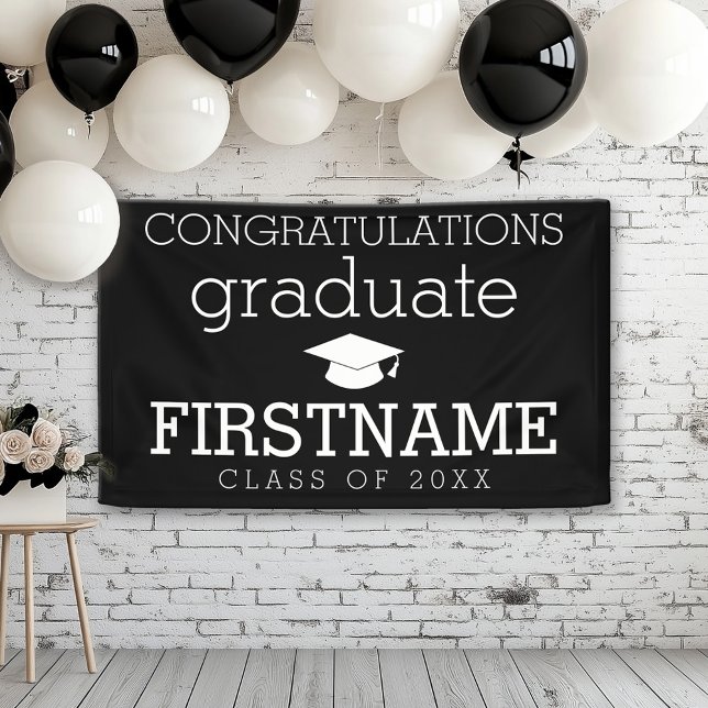 Congratulations Graduate - Class Of Any Year Banner (Custom Graduation Banner for a Grad Party or Open House)