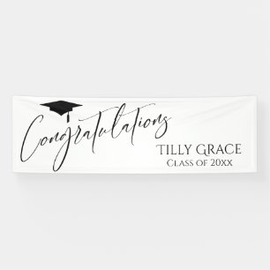 Congratulations Graduate Class of Black on White Banner
