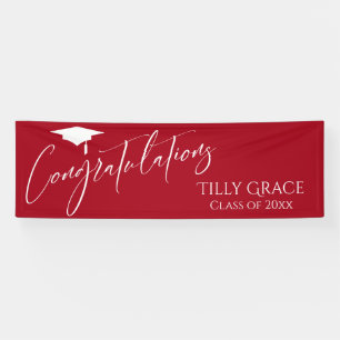 Congratulations Graduate Class of Bright Red Banner