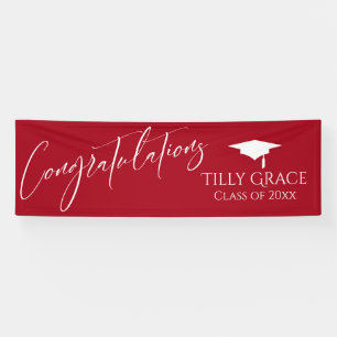 Congratulations Graduate Class of Bright Red Banner