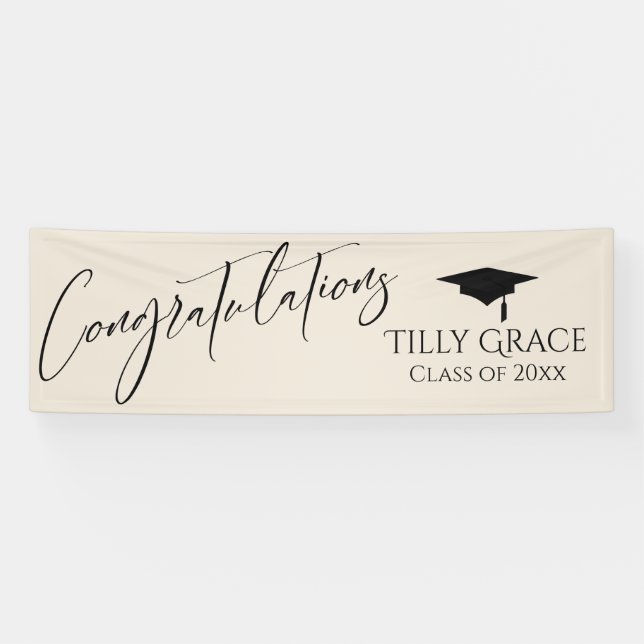 Congratulations Graduate Class of Cream Banner (Horizontal)