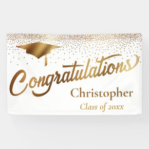 Congratulations Graduate, Class of Gold on White Banner
