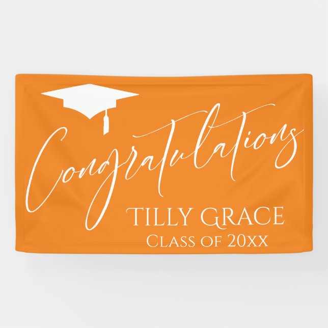 Congratulations Graduate Class of Orange Banner (Horizontal)