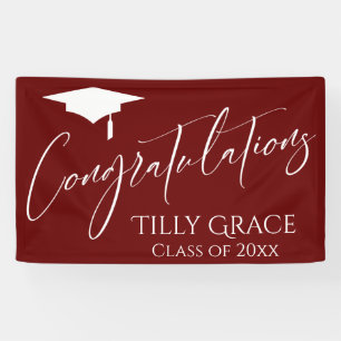 Congratulations Graduate Class of White Burgundy Banner