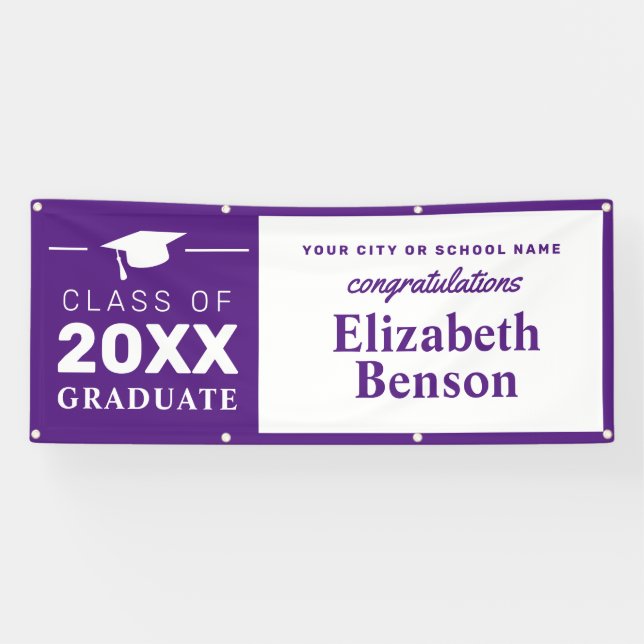 Congratulations Graduate Custom Banner Purple (Horizontal)