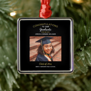 Congratulations Graduate Custom Photo Graduation Metal Tree Decoration