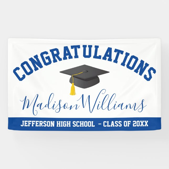 Congratulations Graduate Elegant Script Custom Banner (Horizontal)