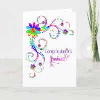 Congratulations Graduate, Floral-Vivid Colours