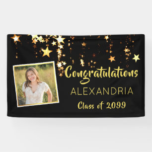 Congratulations Graduate Gold Stars Photo Banner