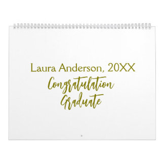 Congratulations graduate golden name class 20XX si Calendar
