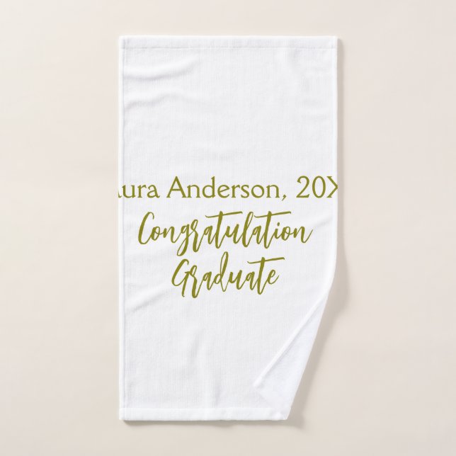 Congratulations graduate golden name class 20XX si Hand Towel (Hand Towel)