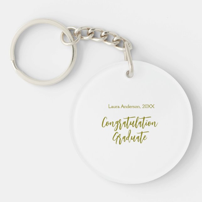 Congratulations graduate golden name class 20XX si Key Ring (Front)