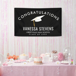 Congratulations Graduate Graduation Black Modern  Banner