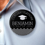 Congratulations Graduate Graduation CAN EDIT COLOR 6 Cm Round Badge<br><div class="desc">Add 2020,  2021 or any year to this whimsical design. This can be used for any graduate or reunion - high school,  college,  grad school,  nursing,  med school or even trade school.</div>