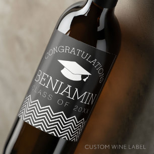 Congratulations Graduate Graduation CAN EDIT COLOR Wine Label