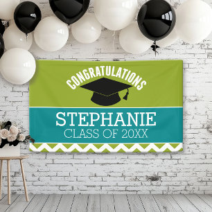 Congratulations Graduate - Graduation Cap and Text Banner