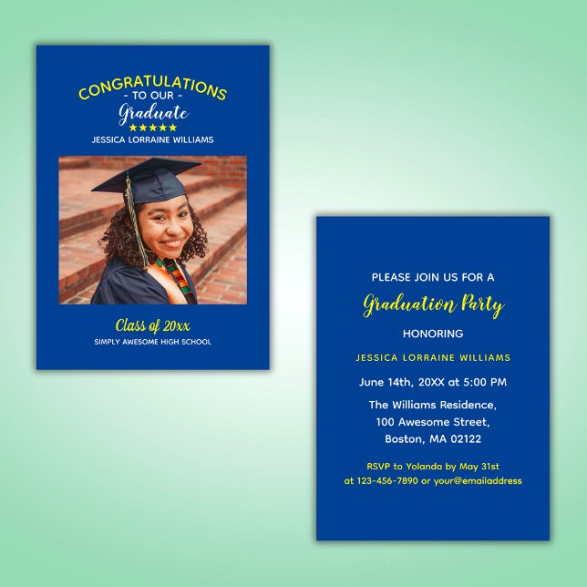 Congratulations Graduate Graduation Custom Photo Invitation (Creator Uploaded)