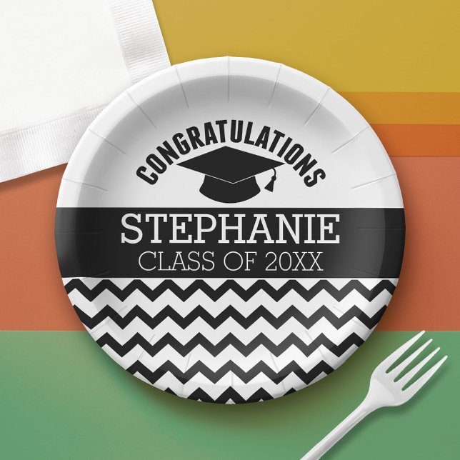 Congratulations Graduate - Graduation Party Paper Plate (Custom Graduation Paper Plate)