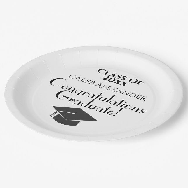 Congratulations Graduate Graduation Party Paper Plate (Angled)