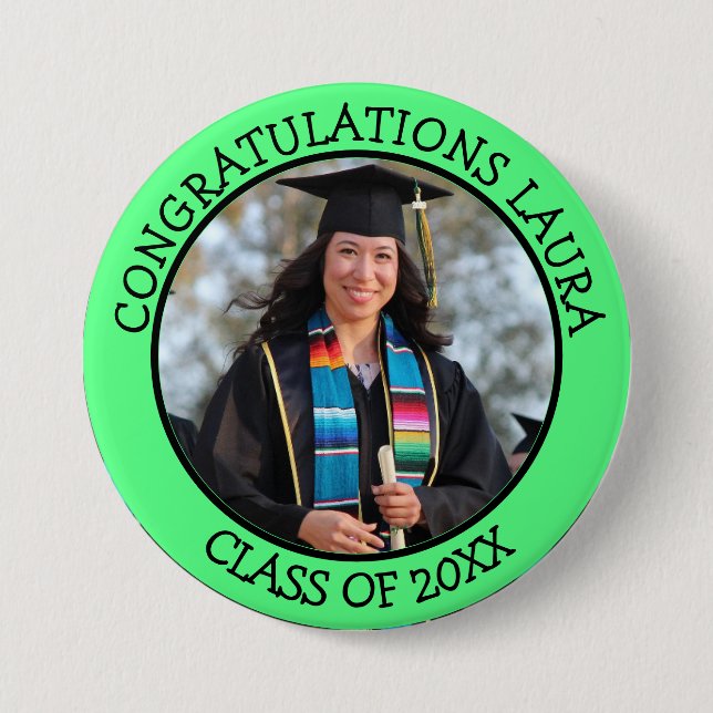 Congratulations Graduate name and photo   Button (Front)