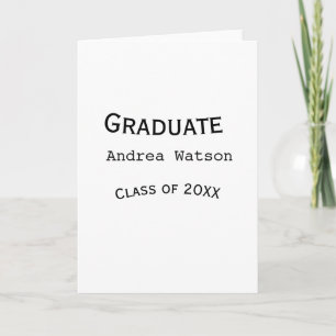 Congratulations graduate name class of 20XX type w Card
