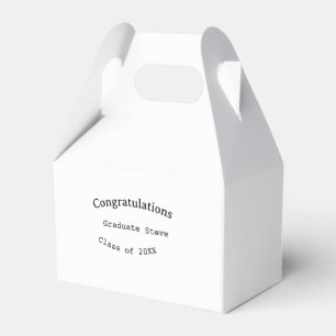 Congratulations graduate name class of 20XX type w Favour Box